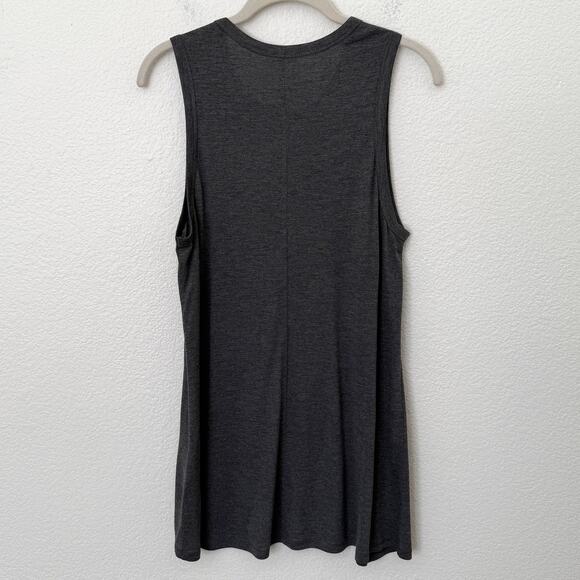 [R Label The Reset] Dark Gray Sleeveless Muscle Tank Top Round Neck Size Large L - Picture 2 of 10